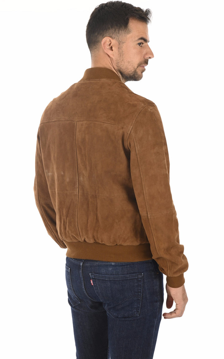 A "NEW MARIO" Cognac Serge Pariente Blouson Homme back photo