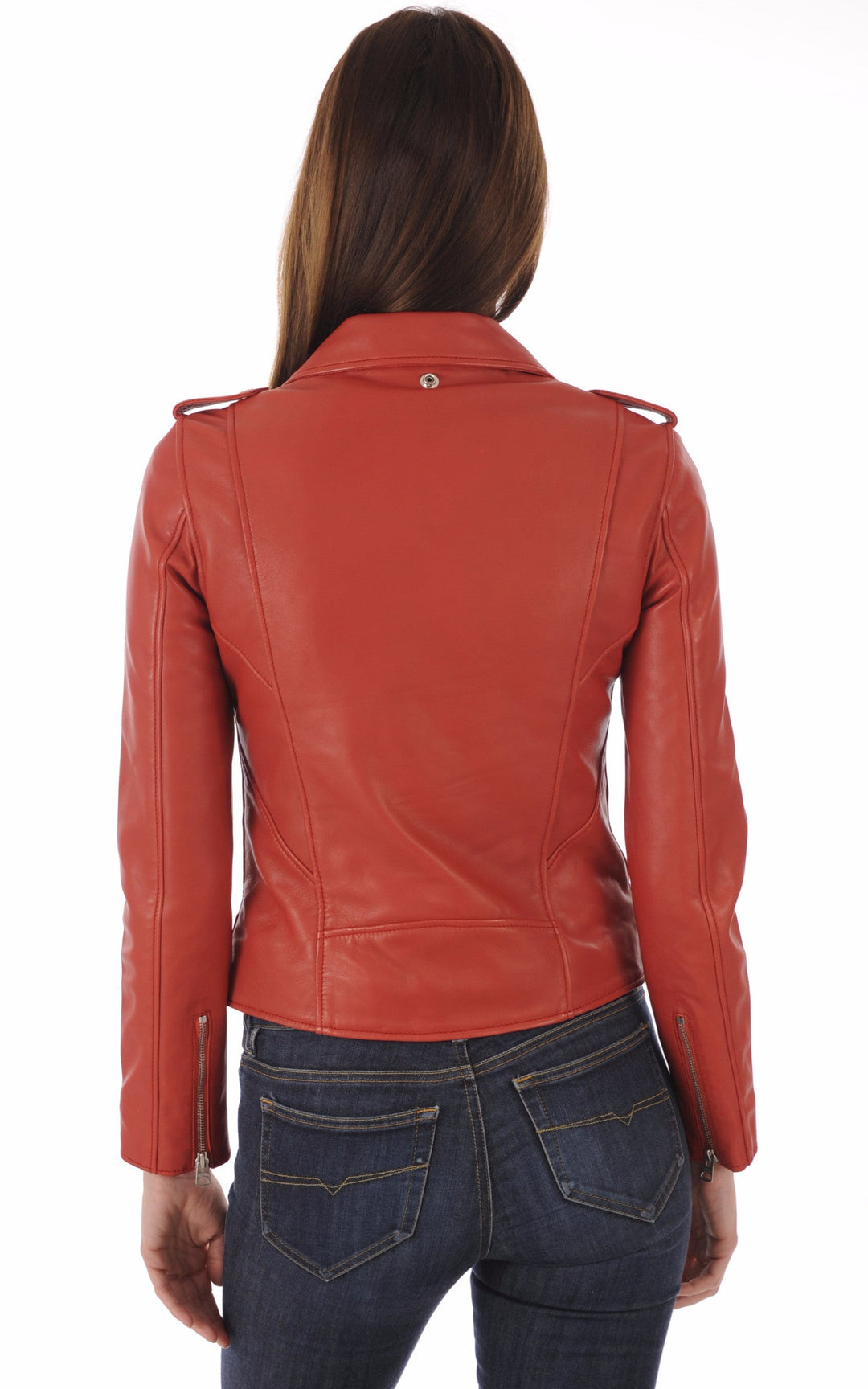 A "LCW1601D" Rouge Schott Blouson Femme back photo