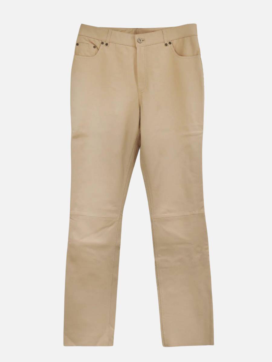 Jill Hose – Hose aus Lammnappaleder – Damen – Cafe Latte