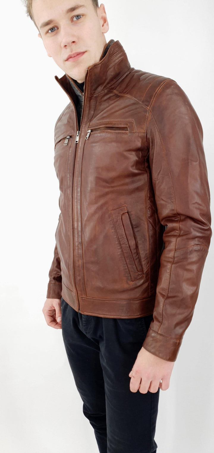 Smart - Leather jacket - Man - Copper Brown