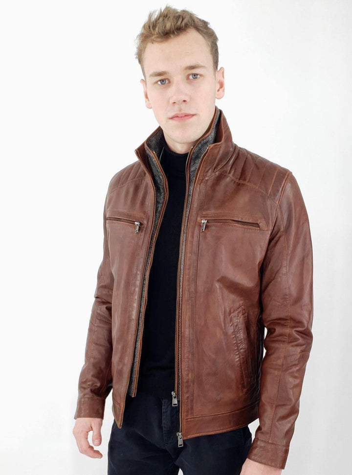 Smart - Leather jacket - Man - Copper Brown