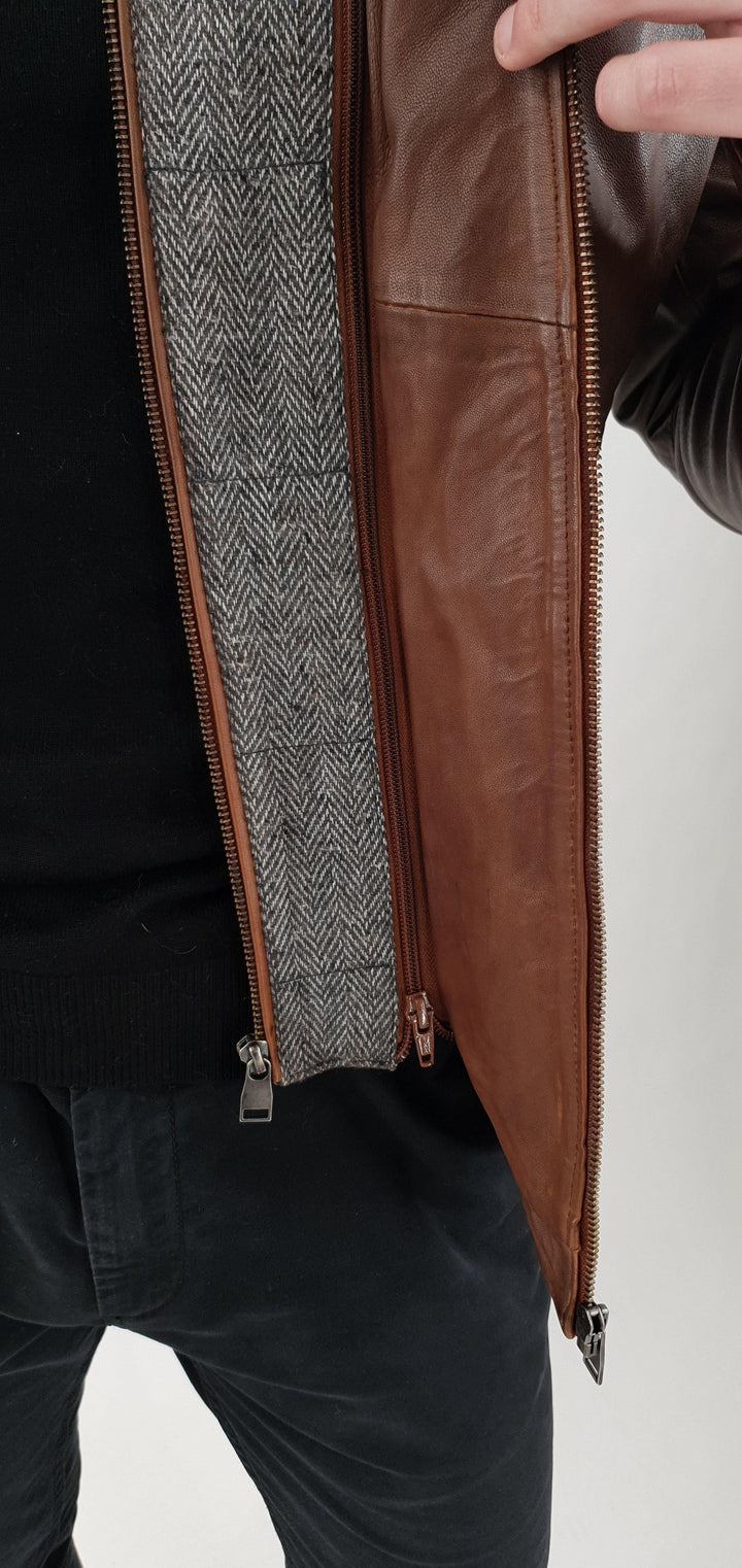 Smart - Leather jacket - Man - Copper Brown