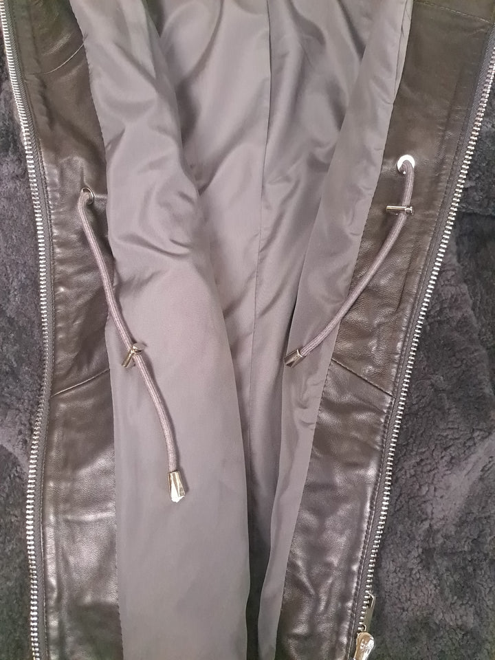 Delaney, 87 cm. - Hood - Curly Lamb - Women - Segred Grey