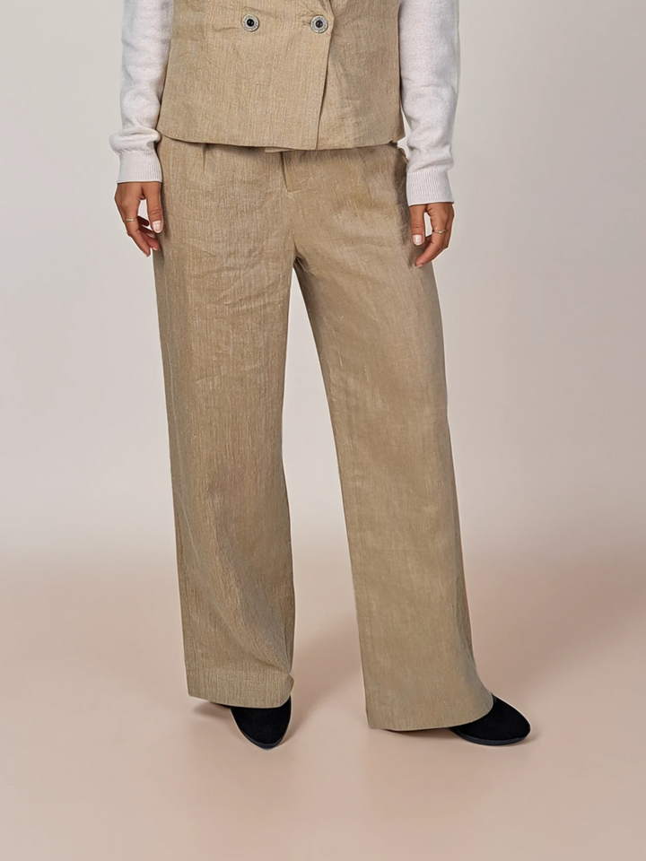 651 Linen Trousers - Linen - Women - Oatmeal