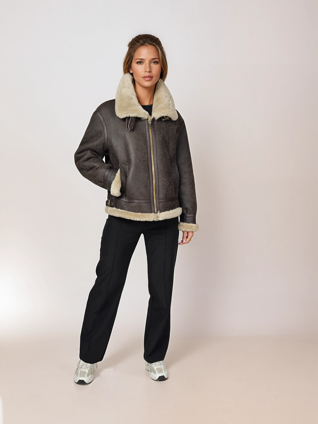 Javote, 60 cm. - Nappa Lamb Crack Washed – Damen – Dunkelbraun