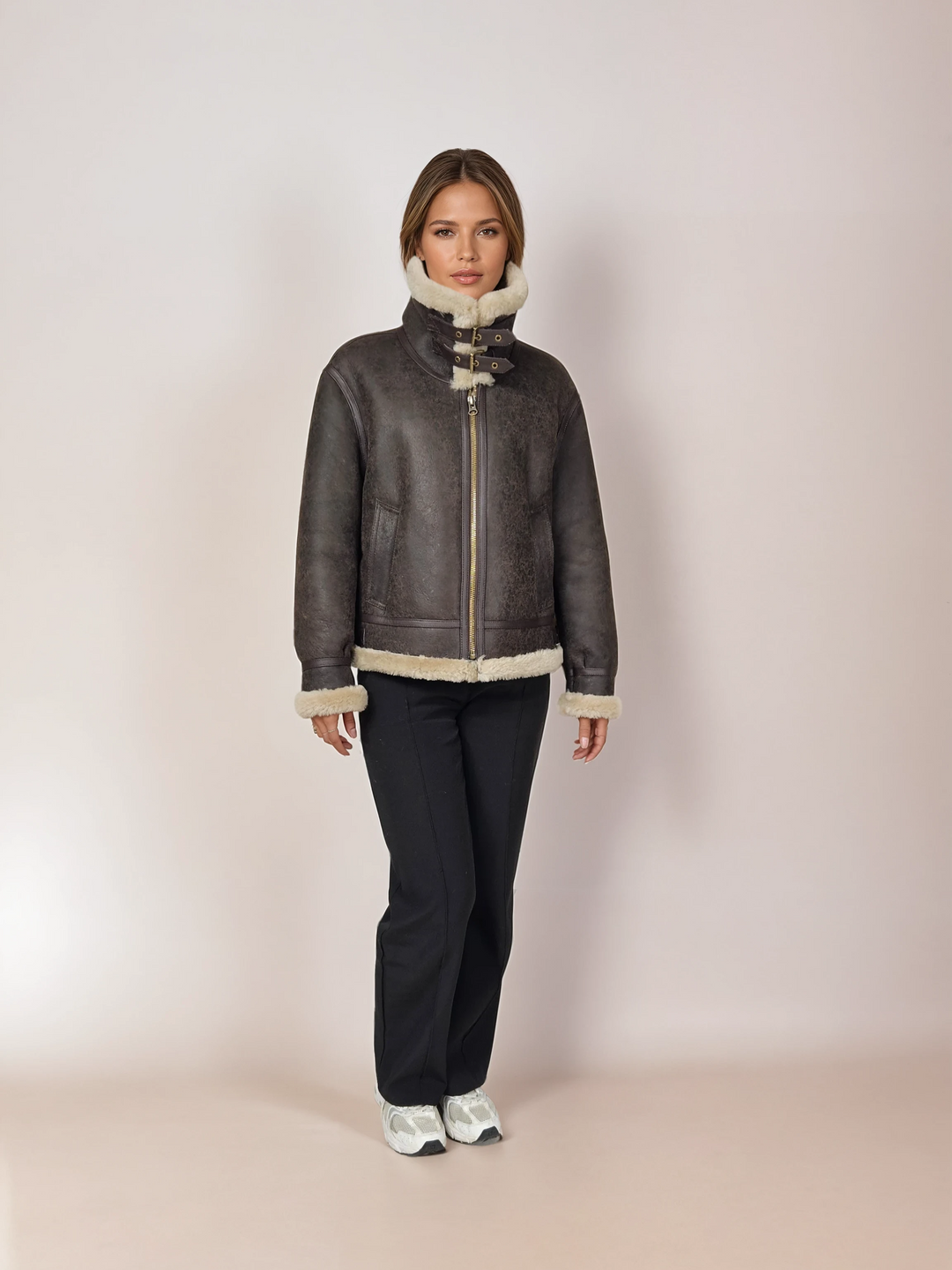 Javote, 60 cm. - Nappa Lamb Crack Washed – Damen – Dunkelbraun