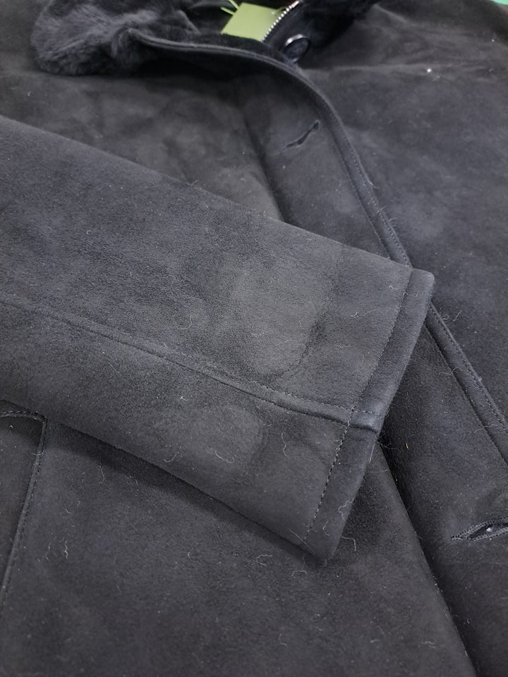 Olivia, 62 cm. - Suede Lamb - Women - Black