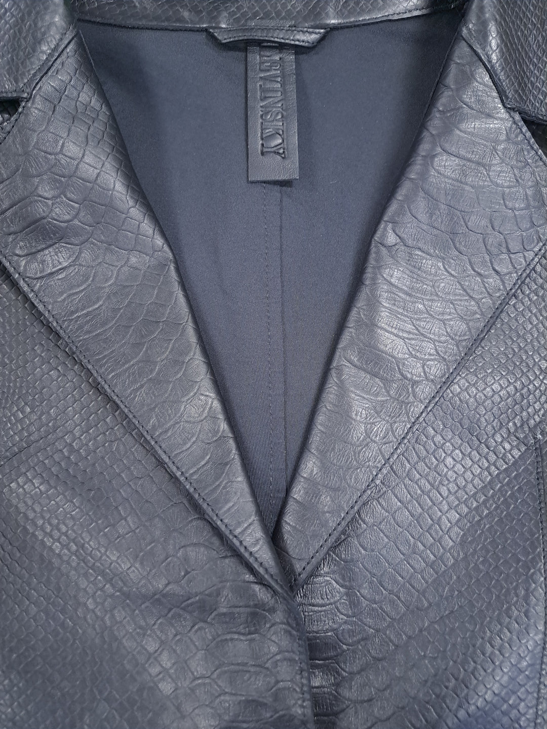 Lia Blazer, 62 cm. - Collar - Lamb Leather - Women - Black