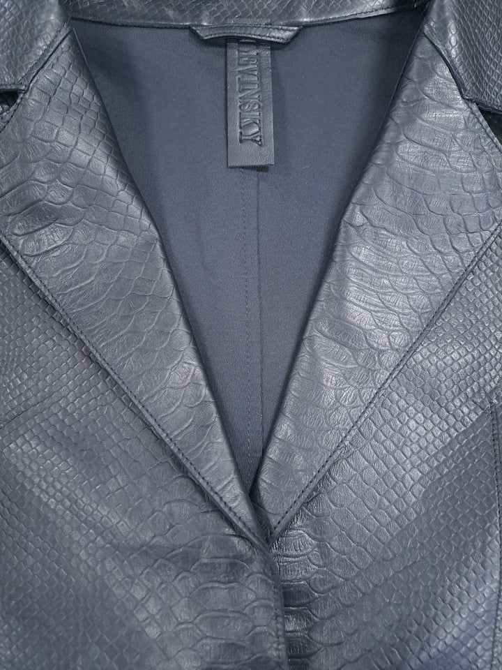 Lia Blazer, 62 cm. - Collar - Lamb Leather - Women - Black