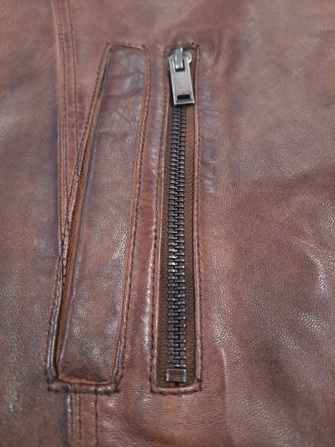 Brenton - Long - Lamb Polish Nappa Leather -Man - Copper Brown