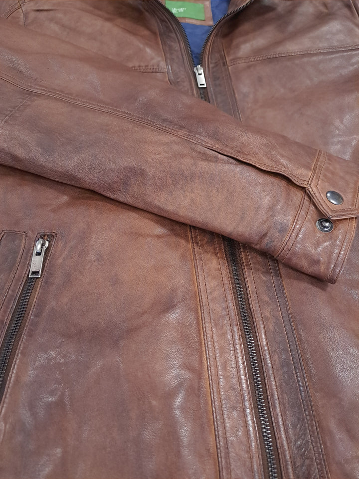 Brenton - Long - Lamb Polish Nappa Leather -Man - Copper Brown