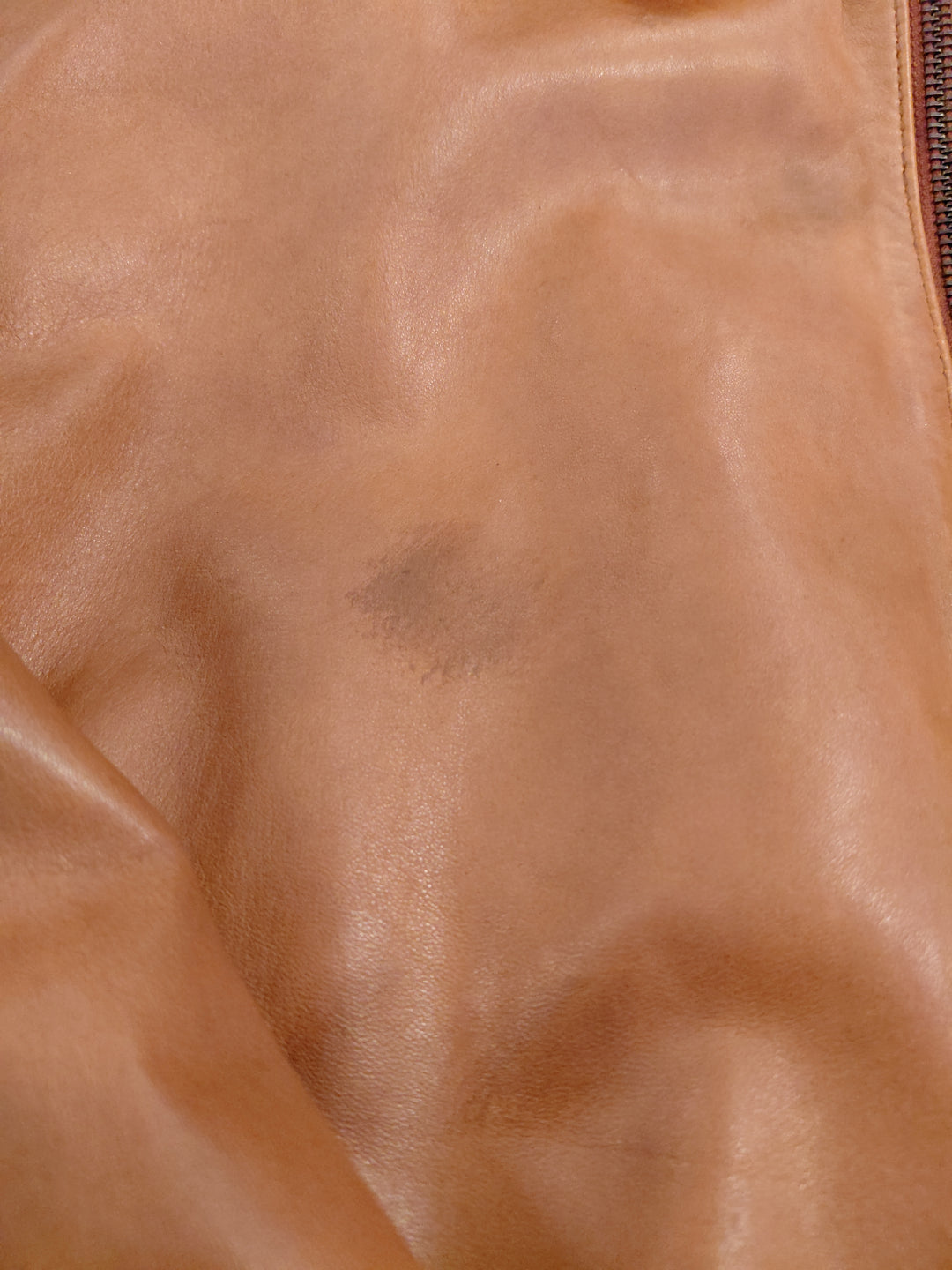 New Solene, 87 cm. - Hood Lamb Thick Dace Leather -Women Dark Cognac