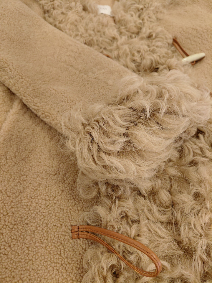 Iresa, 110 cm. Curly Lamb - Women Light Camel