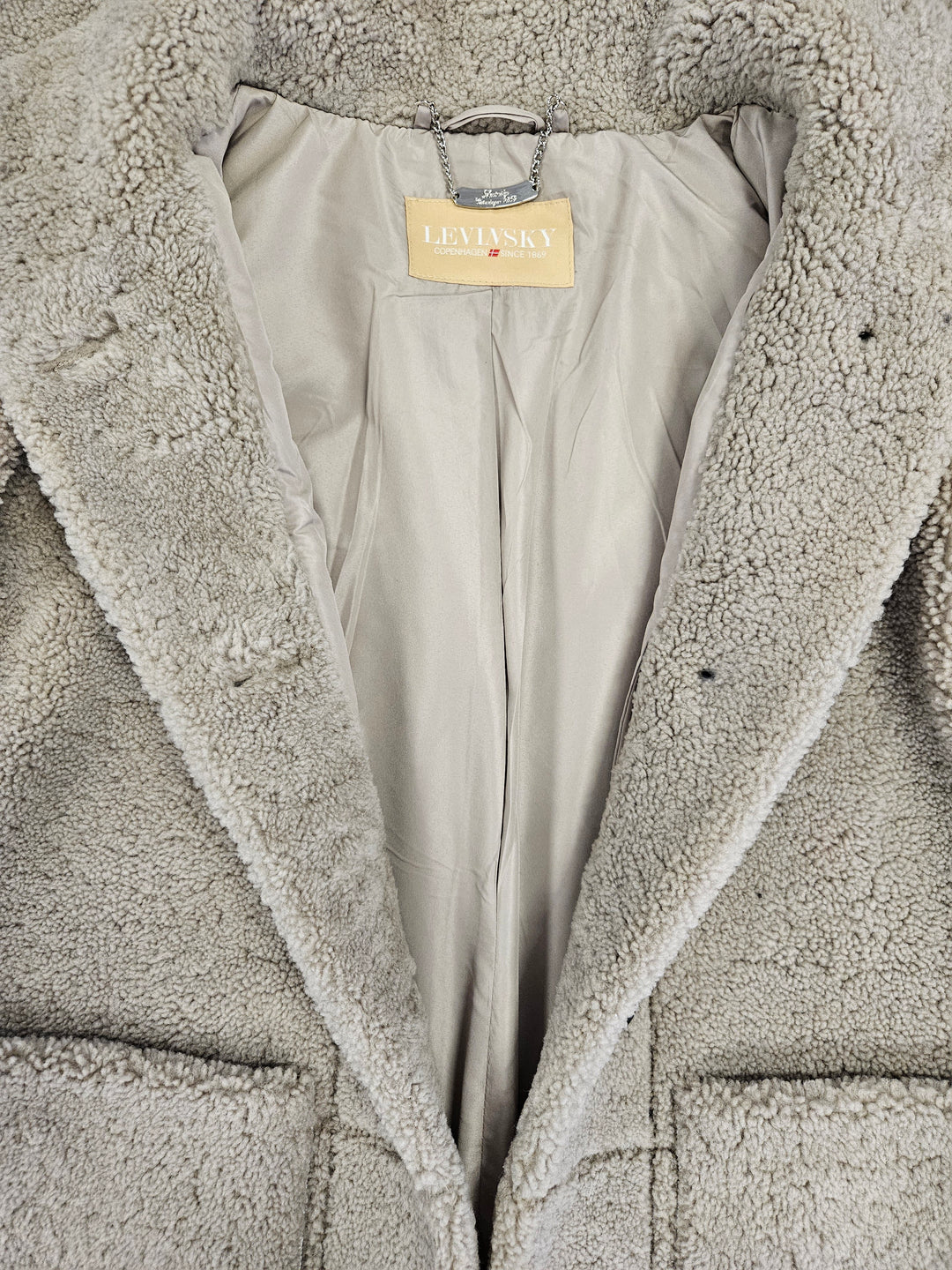 Jinane, 85 cm. - Curly Lamb - Damen - Grau