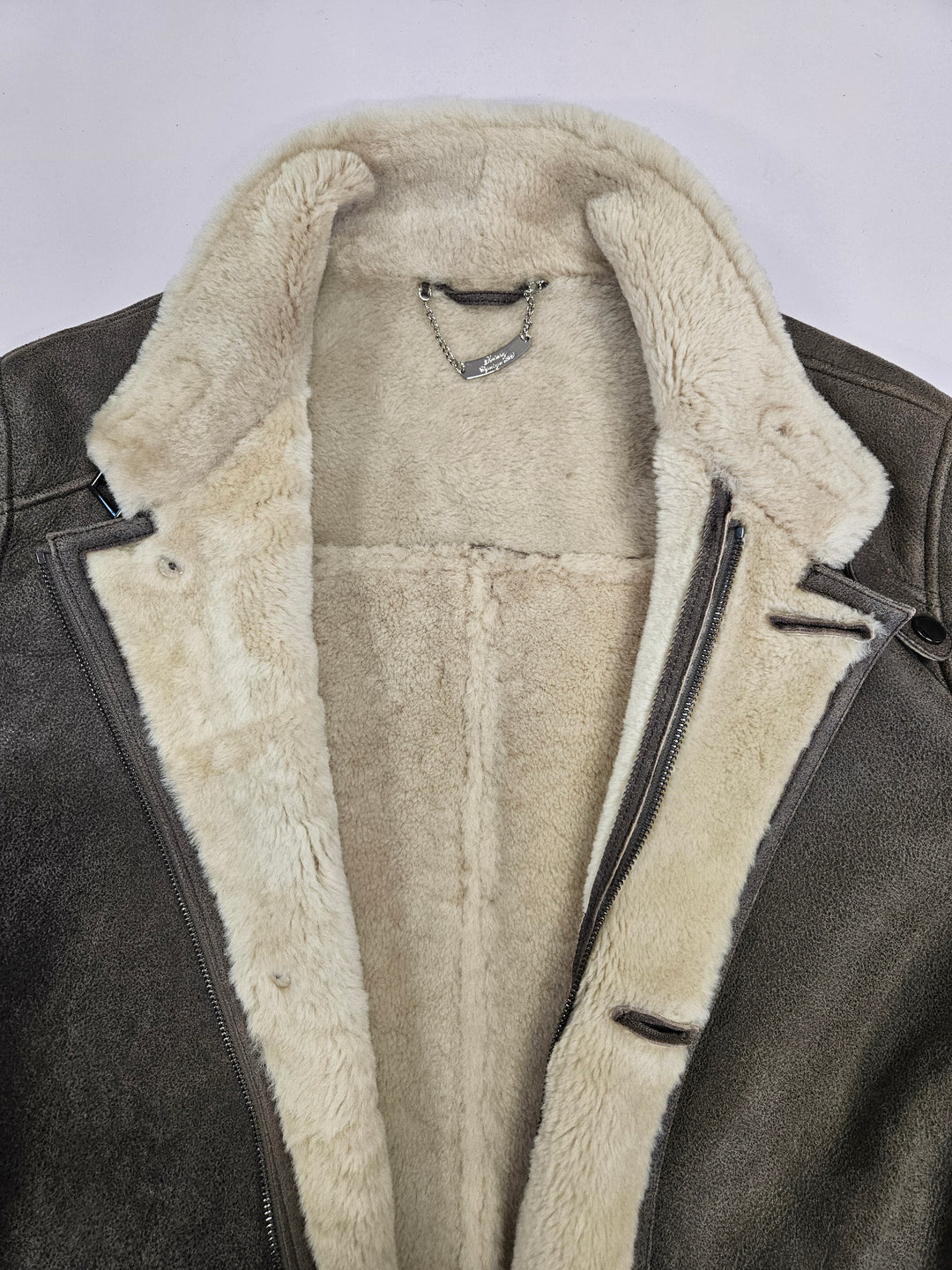 Carlo, 100 cm. - Collar Nappa Lamb Crack Washed - Man Dark Brown