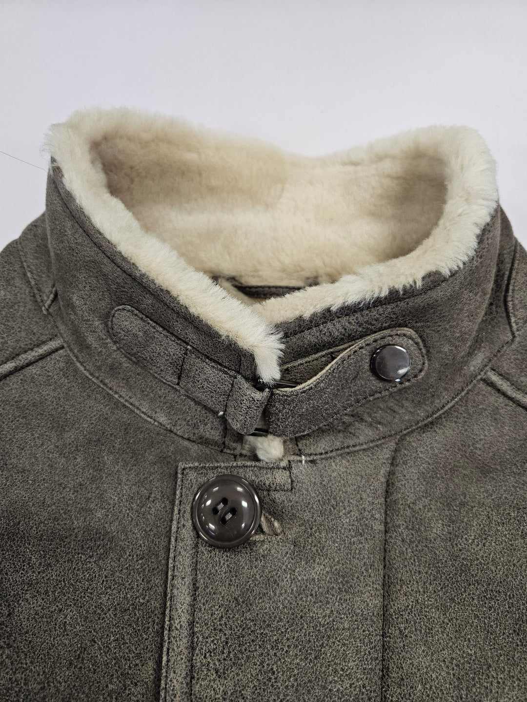 Carlo, 100 cm. - Collar Nappa Lamb Crack Washed - Man Dark Brown