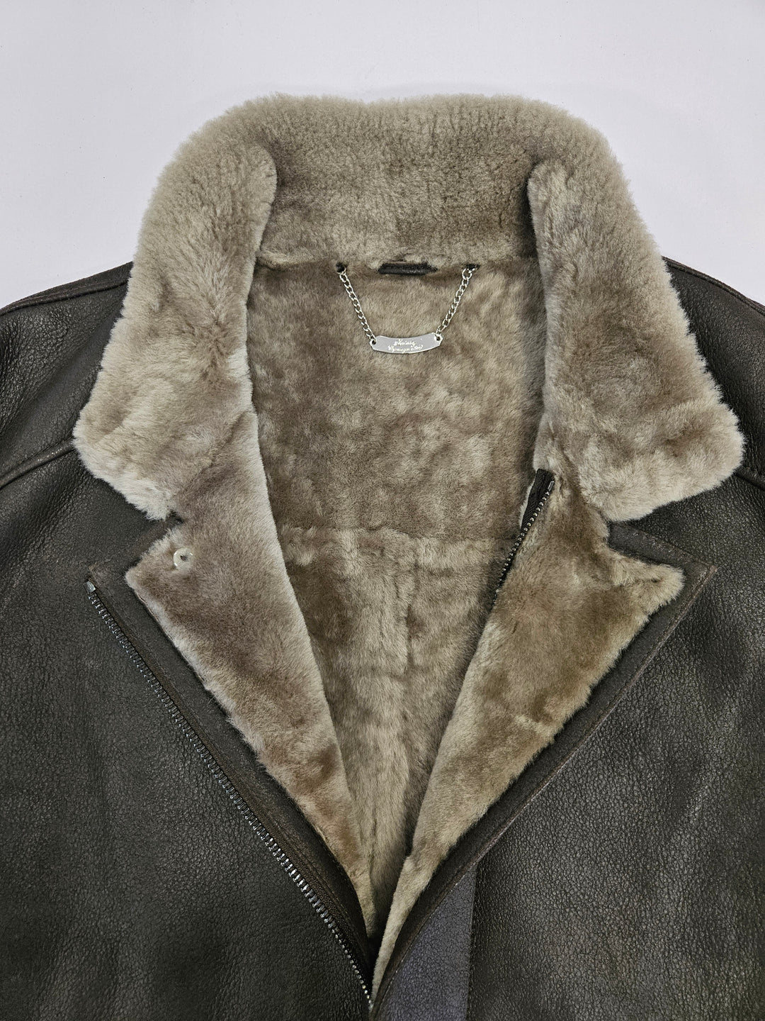 Wagenheber, 80 cm.  - Nappa Lamb Crack - Mann - Braun