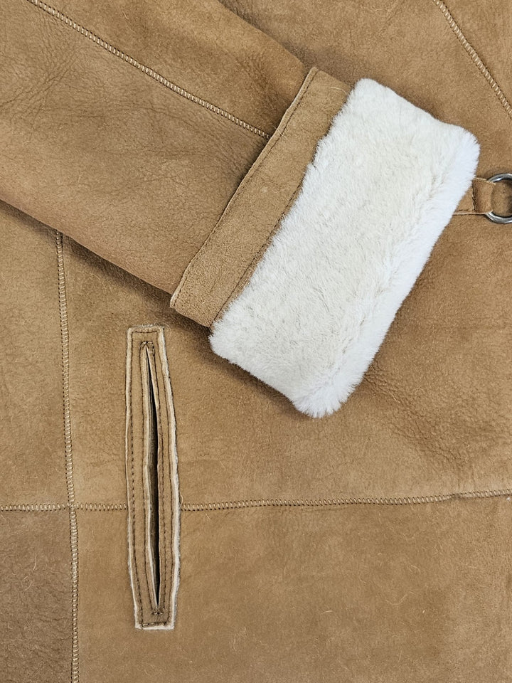 969, 90 cm. - Hood Suede Lamb - Women Cognac