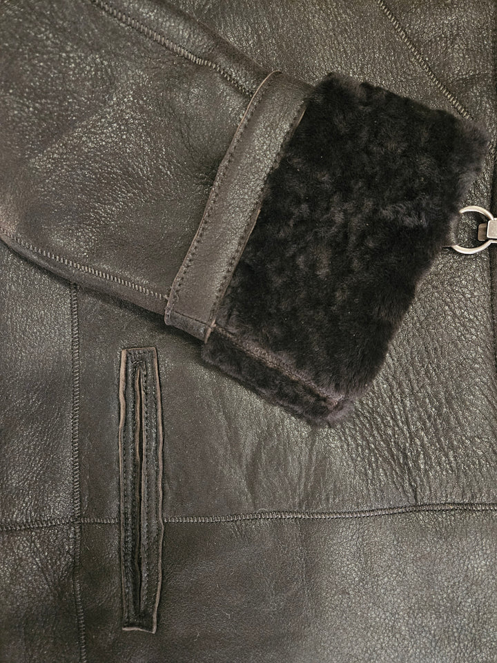 969, 90 cm. - Huva - Nappa Lamb Crack - Dam - Brun / Lamme Pels - Levinsky – Kvinde