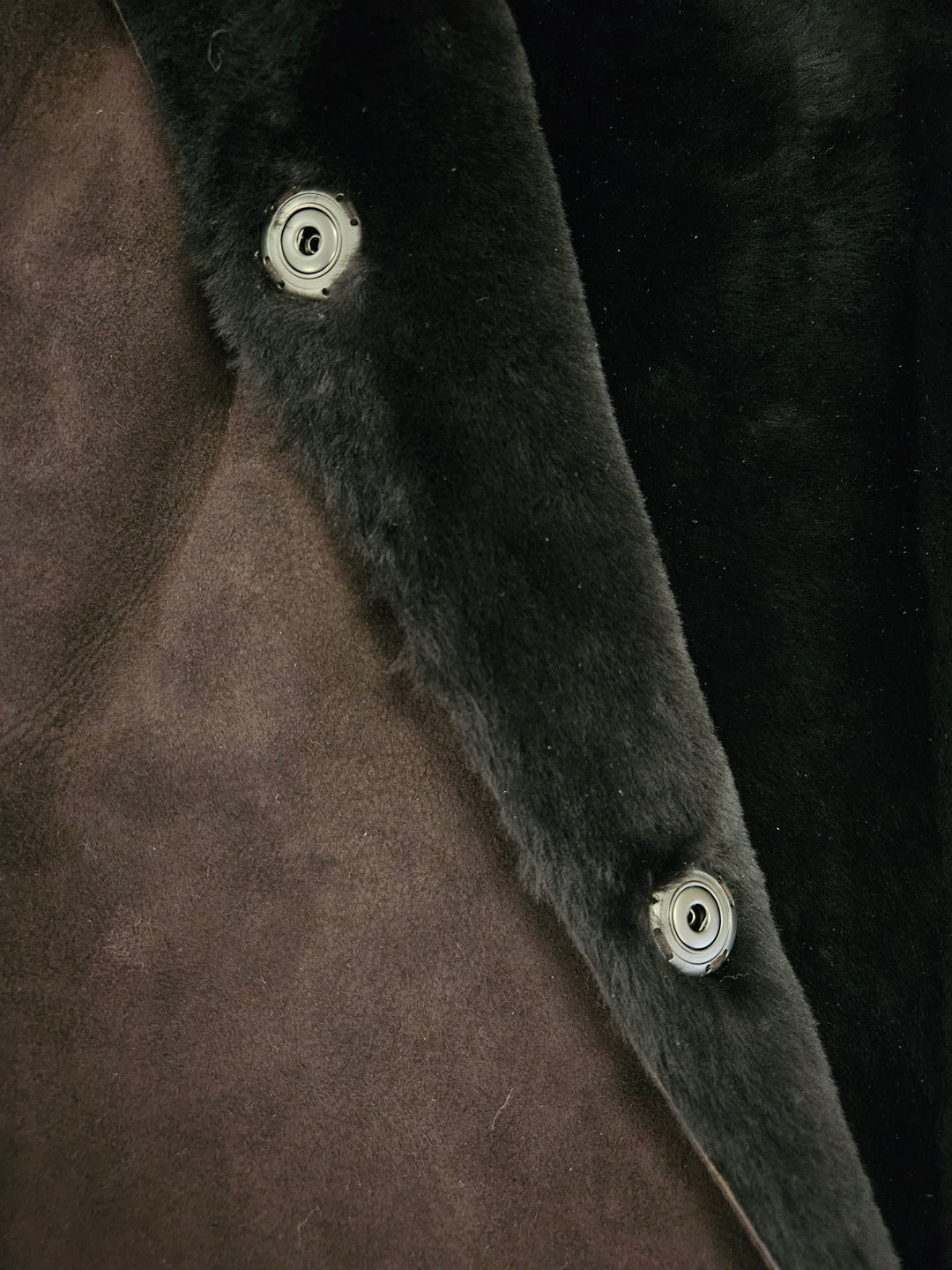 Ausron-A, 110 cm. - Hood Suede Lamb - Women Dark Brown