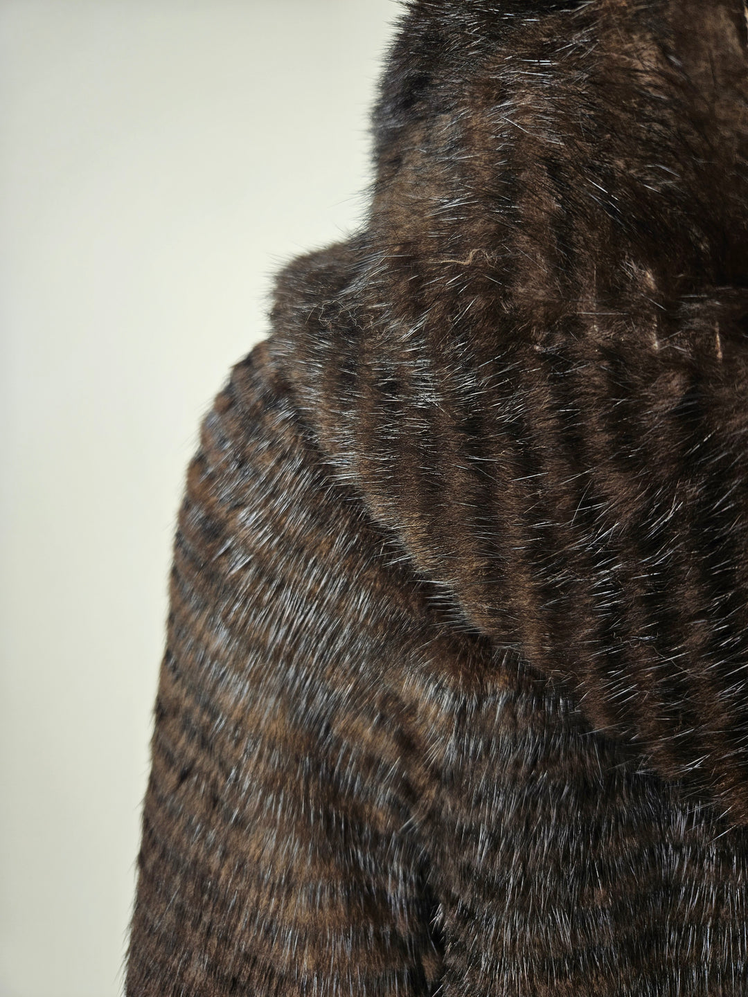 Juvignac, 95 cm. - Hood Mink & Wool - Women Mahogany