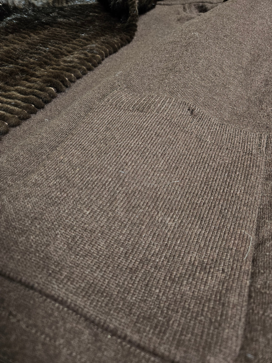 Juvignac, 95 cm. - Hood Mink & Wool - Women Mahogany