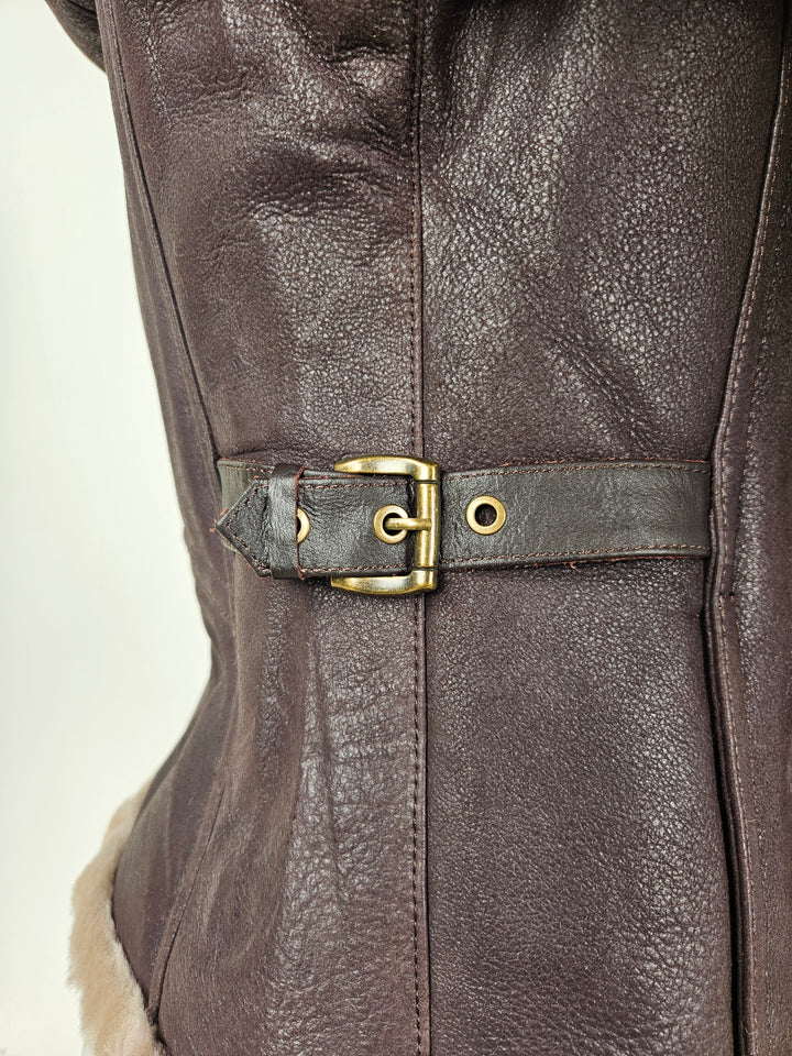 Sacha 59 cm Nappa Lamb Crack Washed -Women Dark Brown