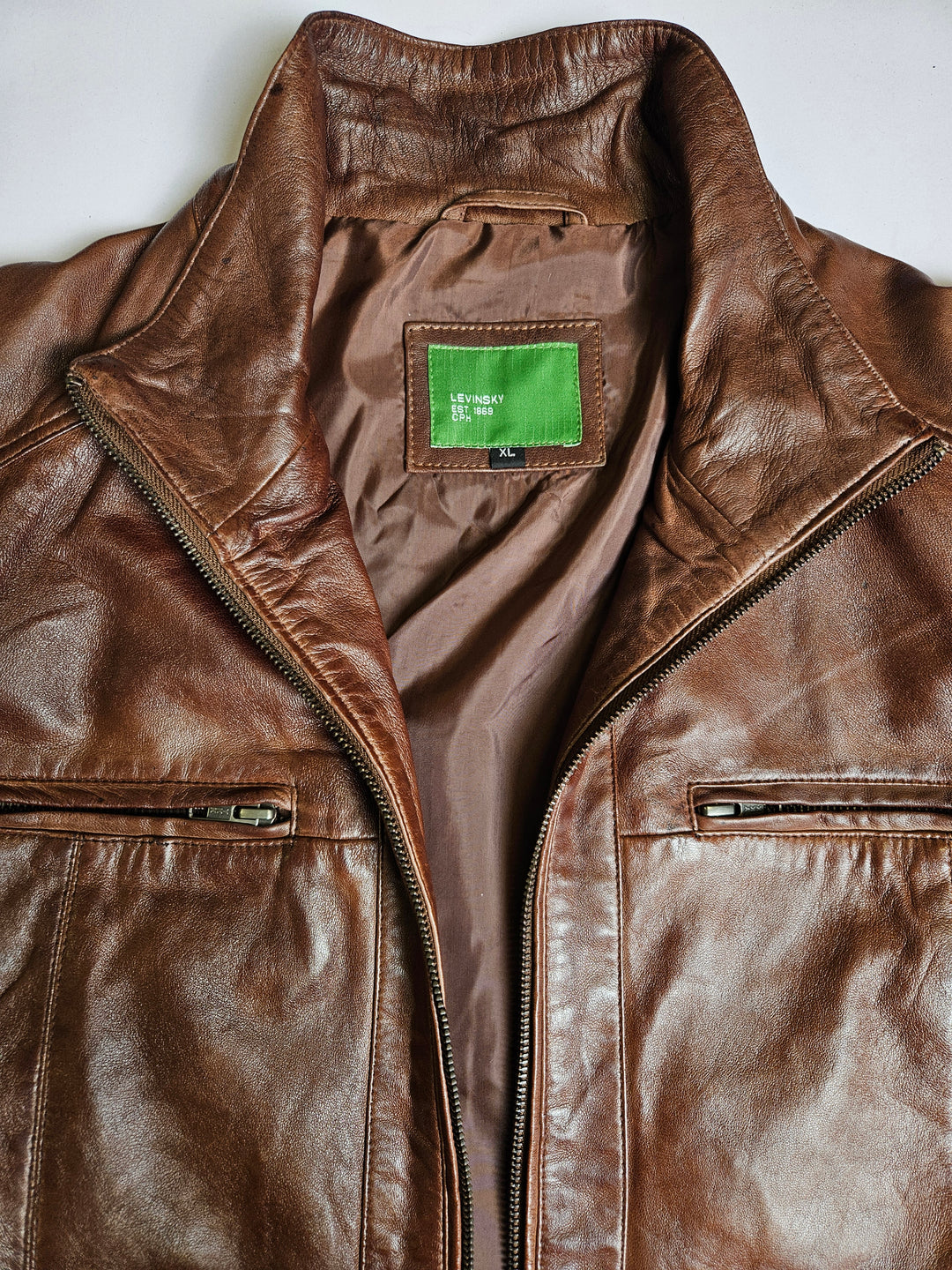 Big Marlow, 80 cm. - Collar Lamb Polish Nappa Leather -Man Copper Brown