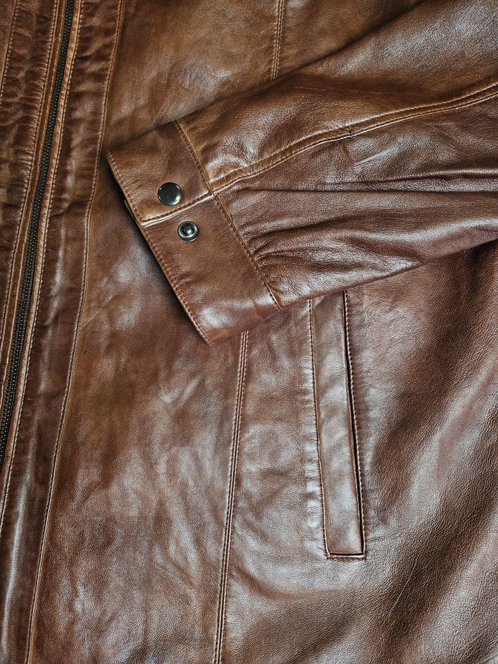Big Marlow, 80 cm. - Collar Lamb Polish Nappa Leather -Man Copper Brown