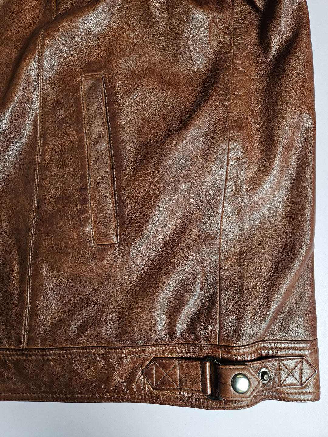 Big Marlow, 80 cm. - Collar Lamb Polish Nappa Leather -Man Copper Brown