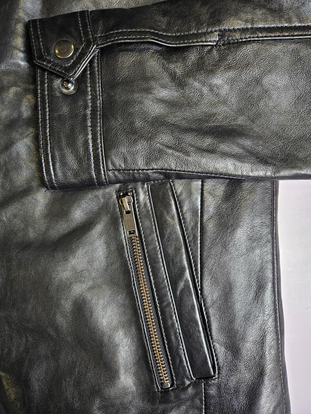Breton, 66 cm. Lamb Polish Nappa Leather -Man Black