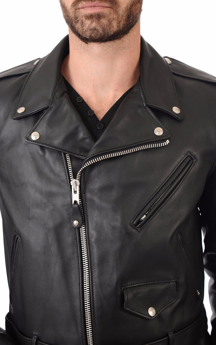 A "618" Noir Schott Perfecto Homme details photo