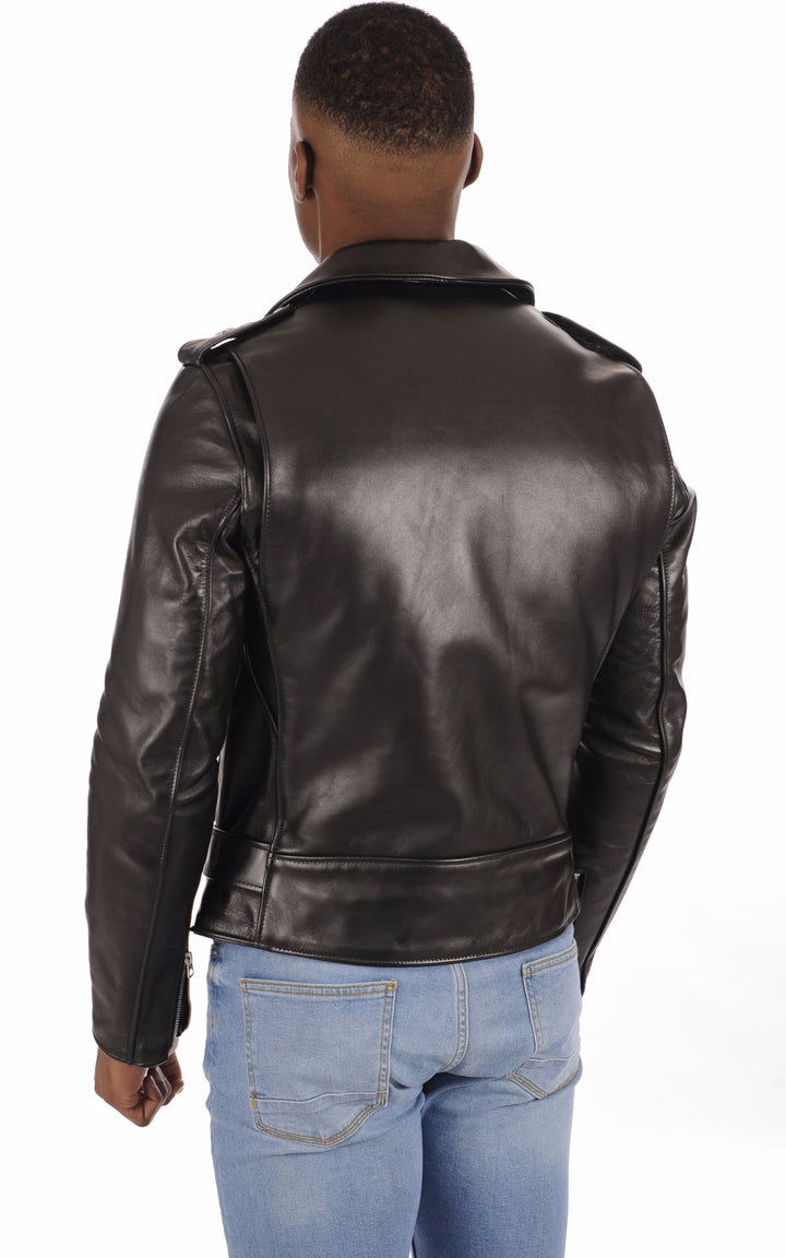 A "613SH" Noir Schott Perfecto Homme back photo