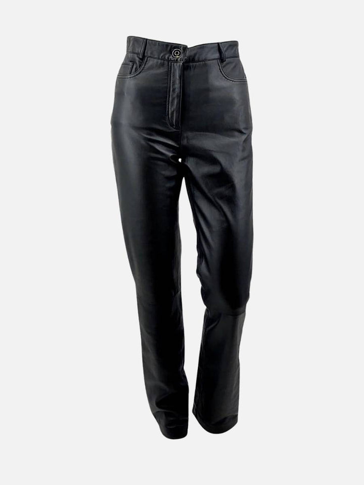 Jeans Biker - Lamb Nappa Leather - Women - Black