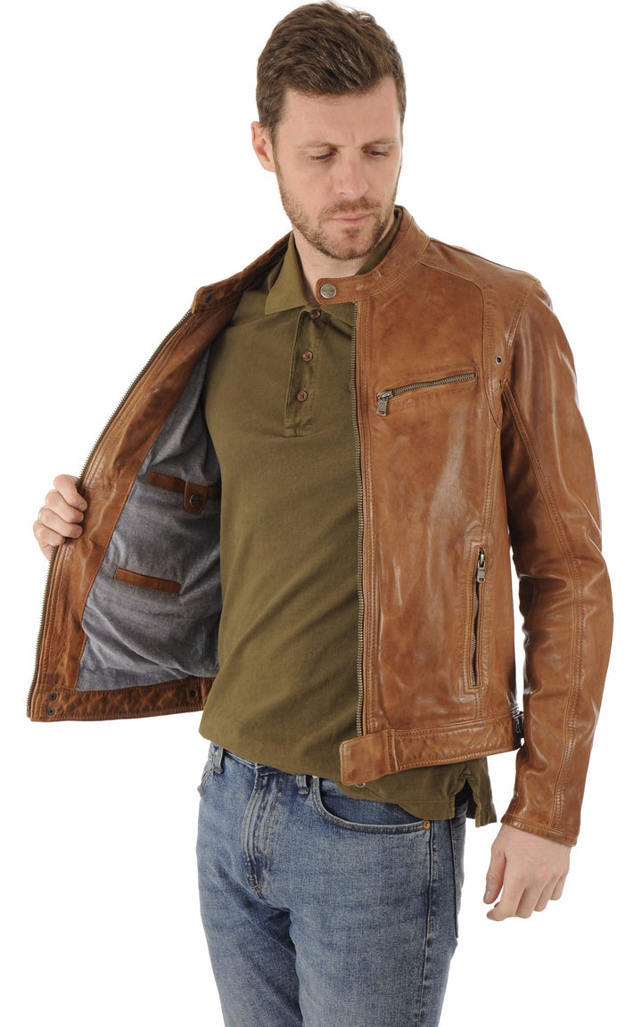 A "DUSTIN 100233" Cognac Daytona 73 Blouson Homme interior photo
