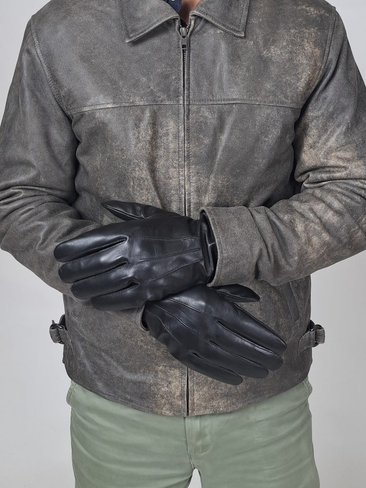 7607 Handske - Lamme Slink Læder - Tilbehør - Sort