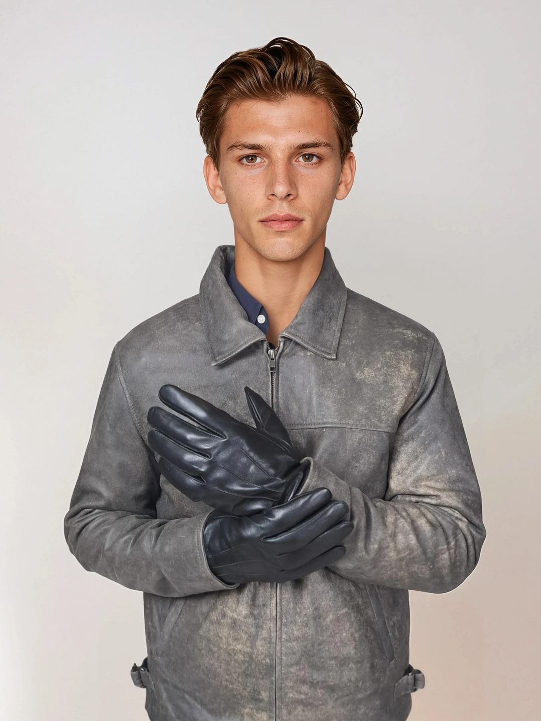 7607 Handske - Lamme Slink Læder - Tilbehør - Sort