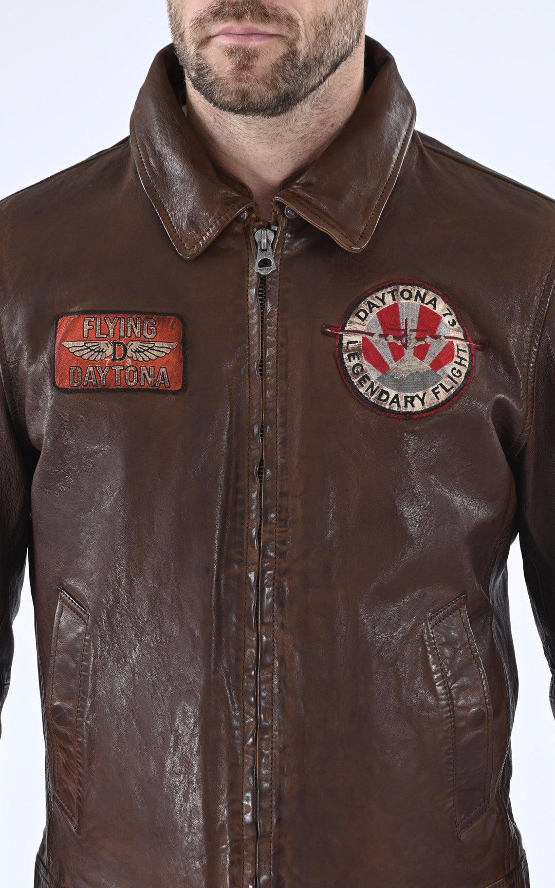A "WATERFORD 103096" Cognac Daytona 73 Blouson Homme details photo