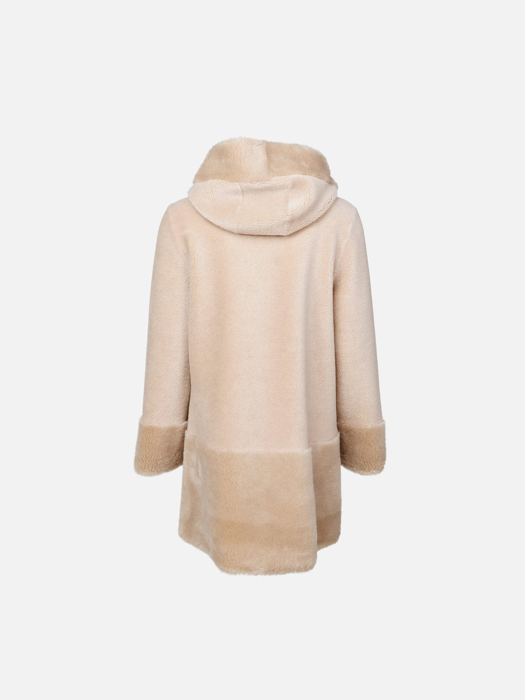 Fernandina, 85cm - Hood - Air 100% Wool Jacket - Women - Beige