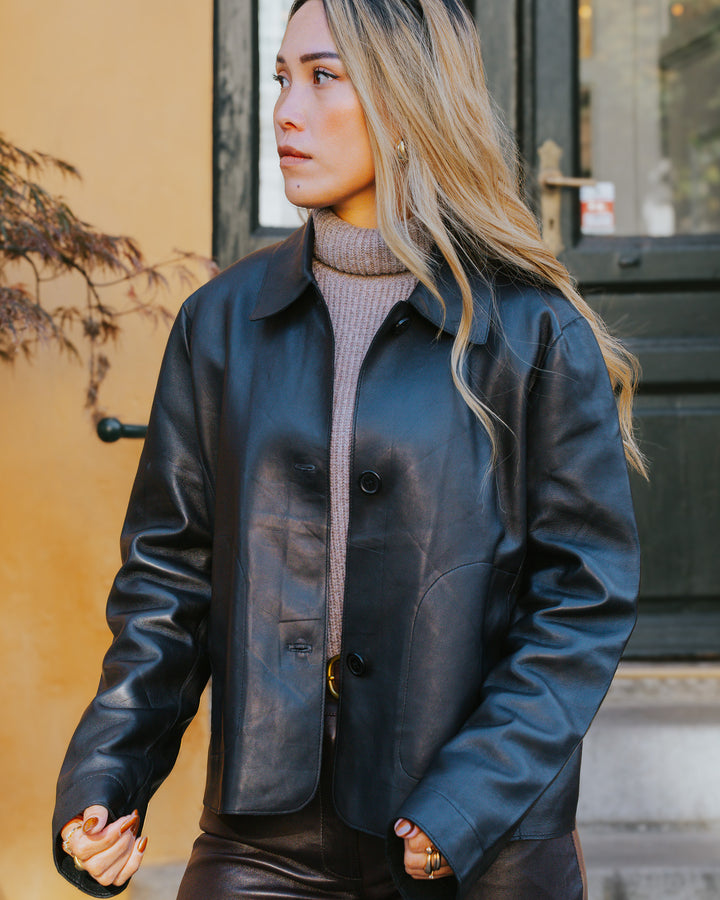 Kana, 52 cm. - Lamb Dior Bonded Leather-Damen - Schwarz