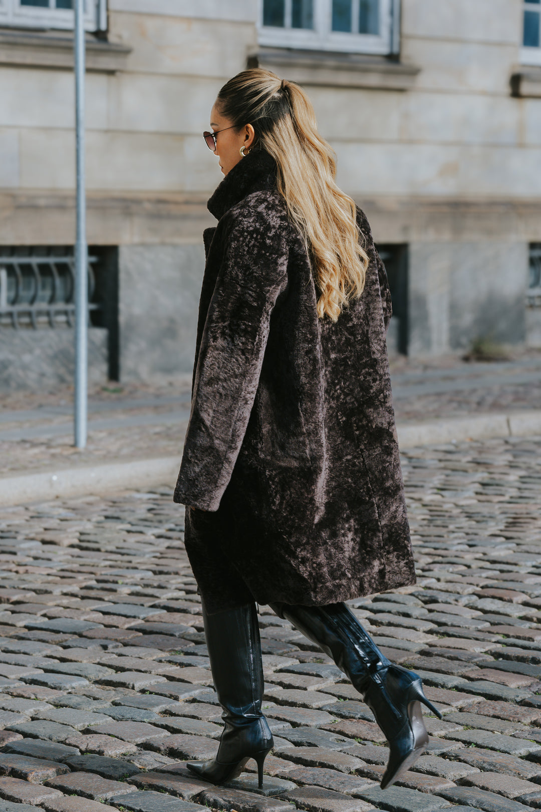 Izel, 95 cm. - Kragen - Nappa-Lamm - Damen - Braun