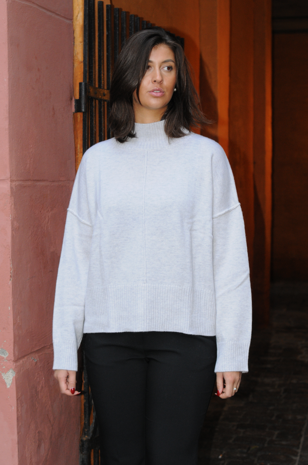 SY-23080 Sweater - 100% Wool - Woman - Light Grey