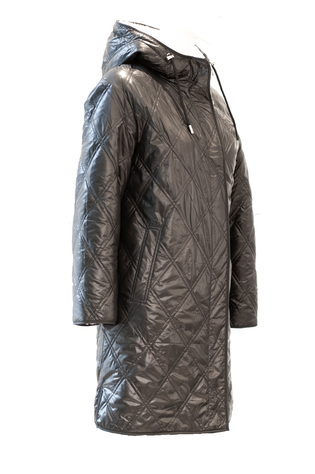 Gernsey, 90 cm. - Kapuze - Lammjacke Glattes Haar - Damen - Weiß