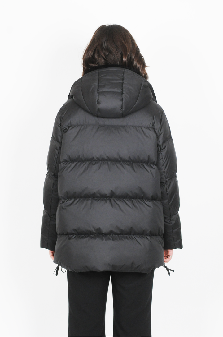 Hester, 75 cm. - Down Jacket With Hood - Women - Black