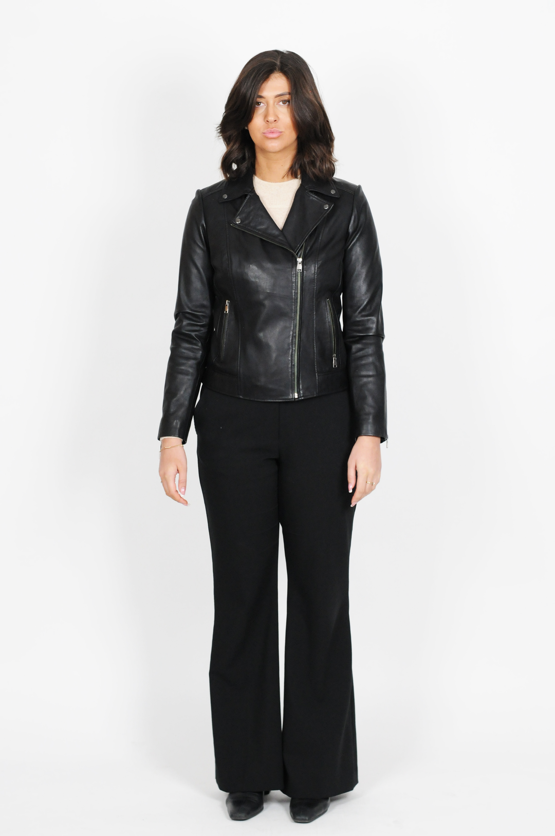 Bella - Lamb Leatherjacket - kvinner - svart