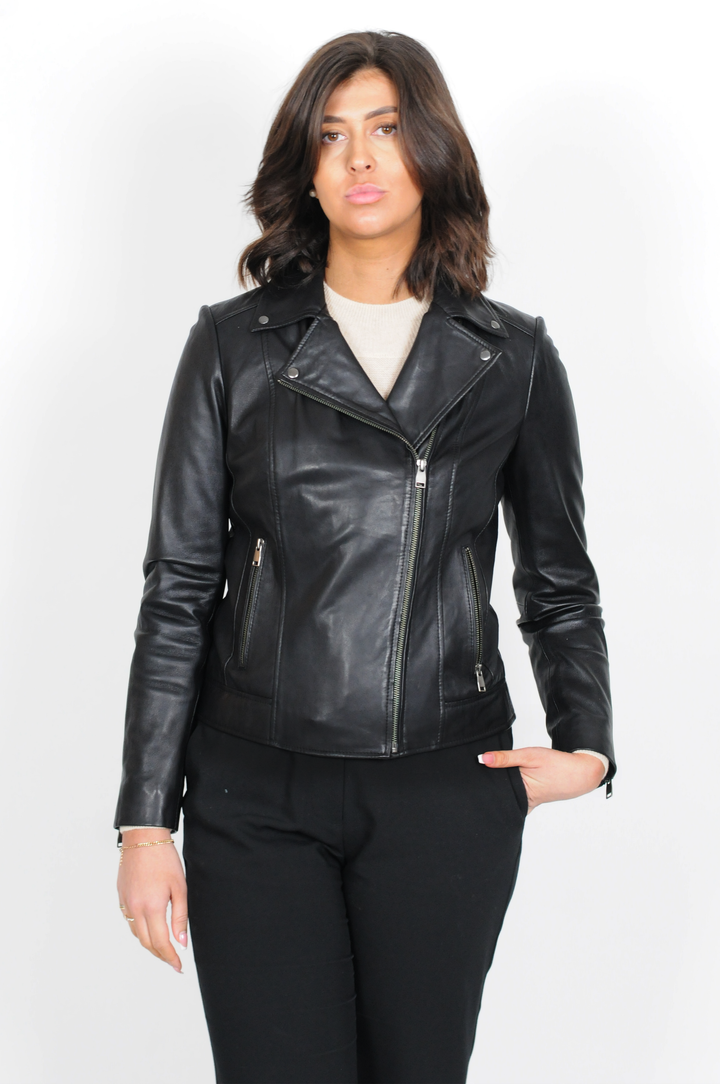 Bella - Lamb Leatherjacket - kvinner - svart