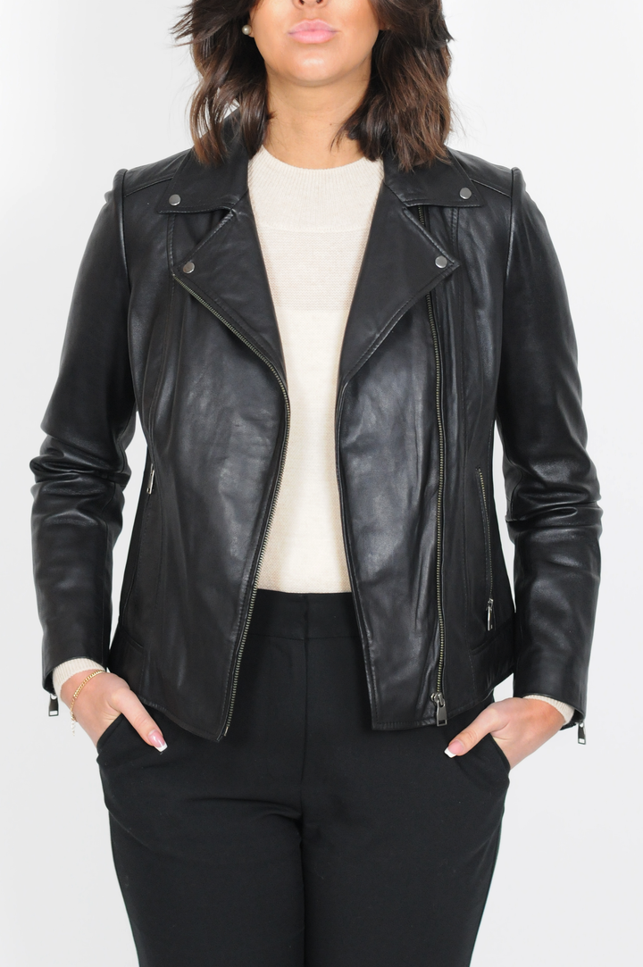 Bella - Lamb Leatherjacket - kvinner - svart