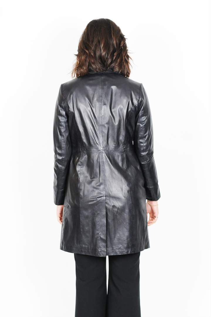 Erika - Veste en cuir Lamb Malli - Femme - Noir