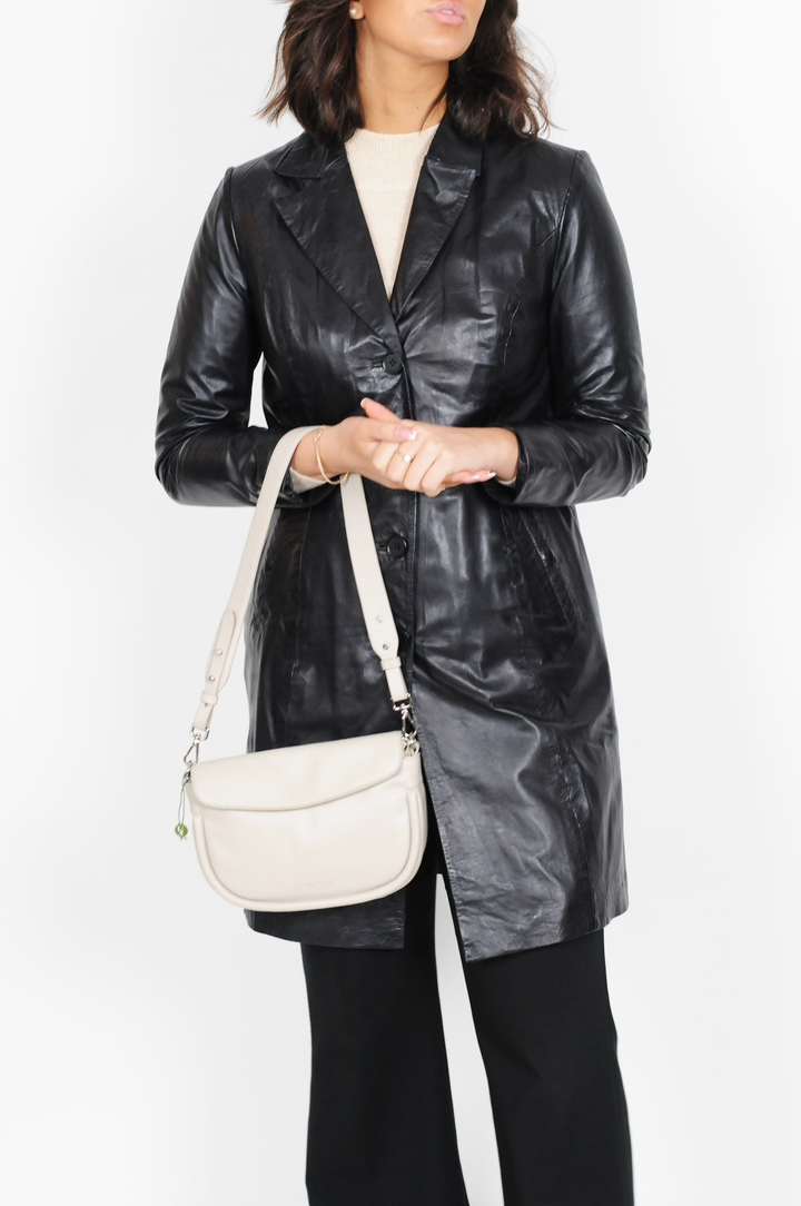 Erika - Veste en cuir Lamb Malli - Femme - Noir