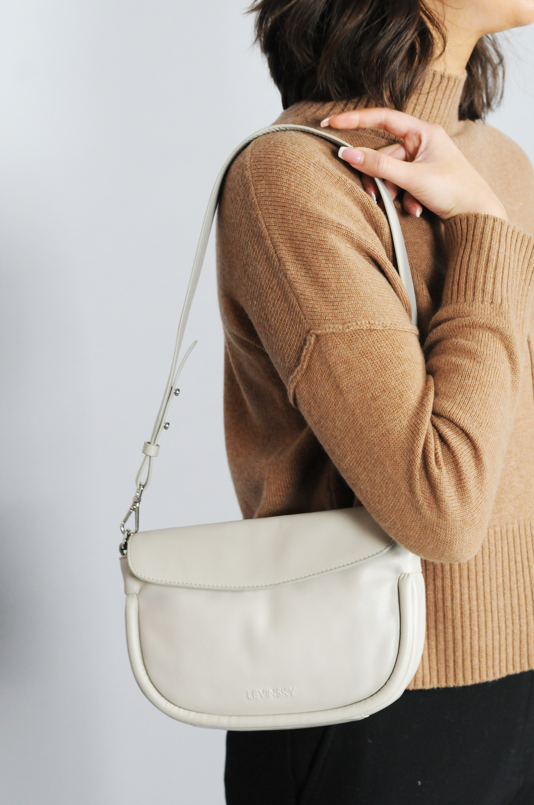 Umhängetasche 14840 - Ledertaschenzubehör - Beige